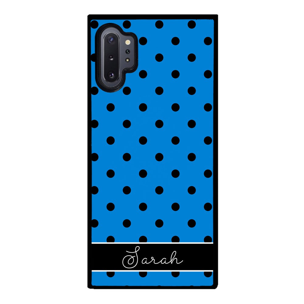 Blue Black Polka Dot Personalized Samsung Phone Case
