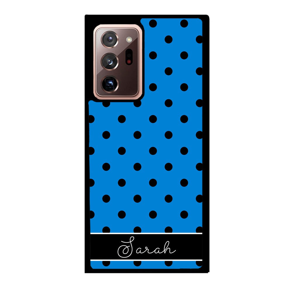 Blue Black Polka Dot Personalized Samsung Phone Case