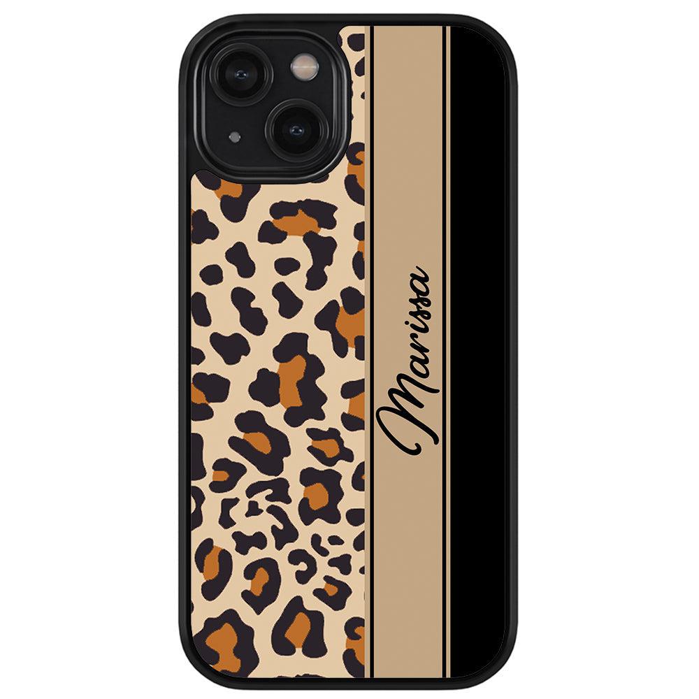 Leopard Skin Brown and Black Personalized Apple iPhone Case