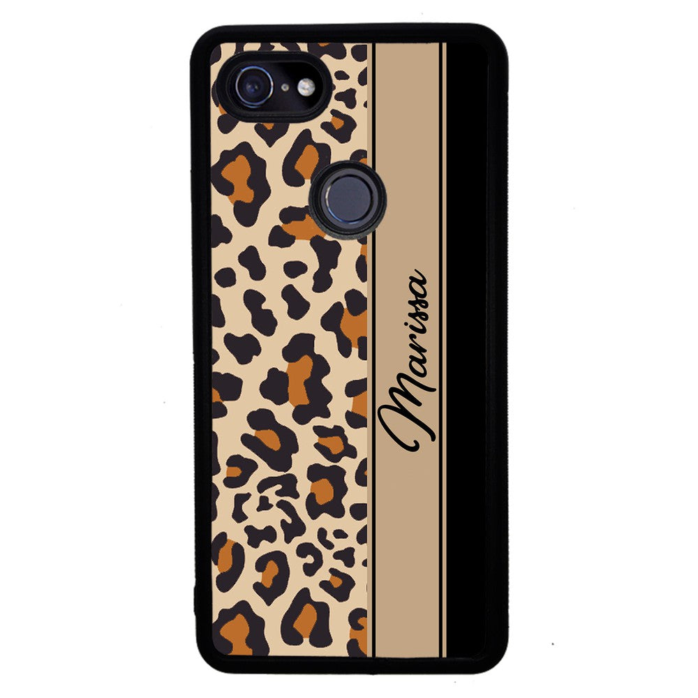 Leopard Skin Brown and Black Personalized Google Phone Case