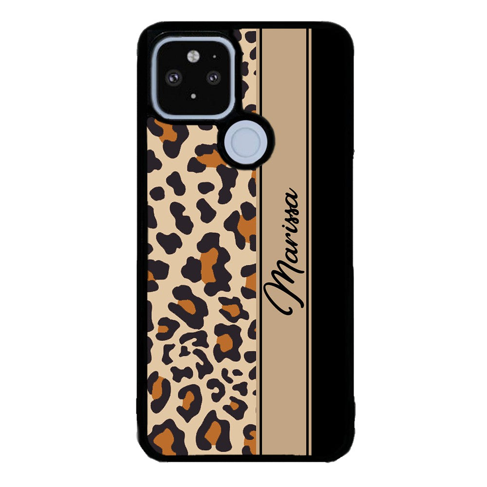 Leopard Skin Brown and Black Personalized Google Phone Case