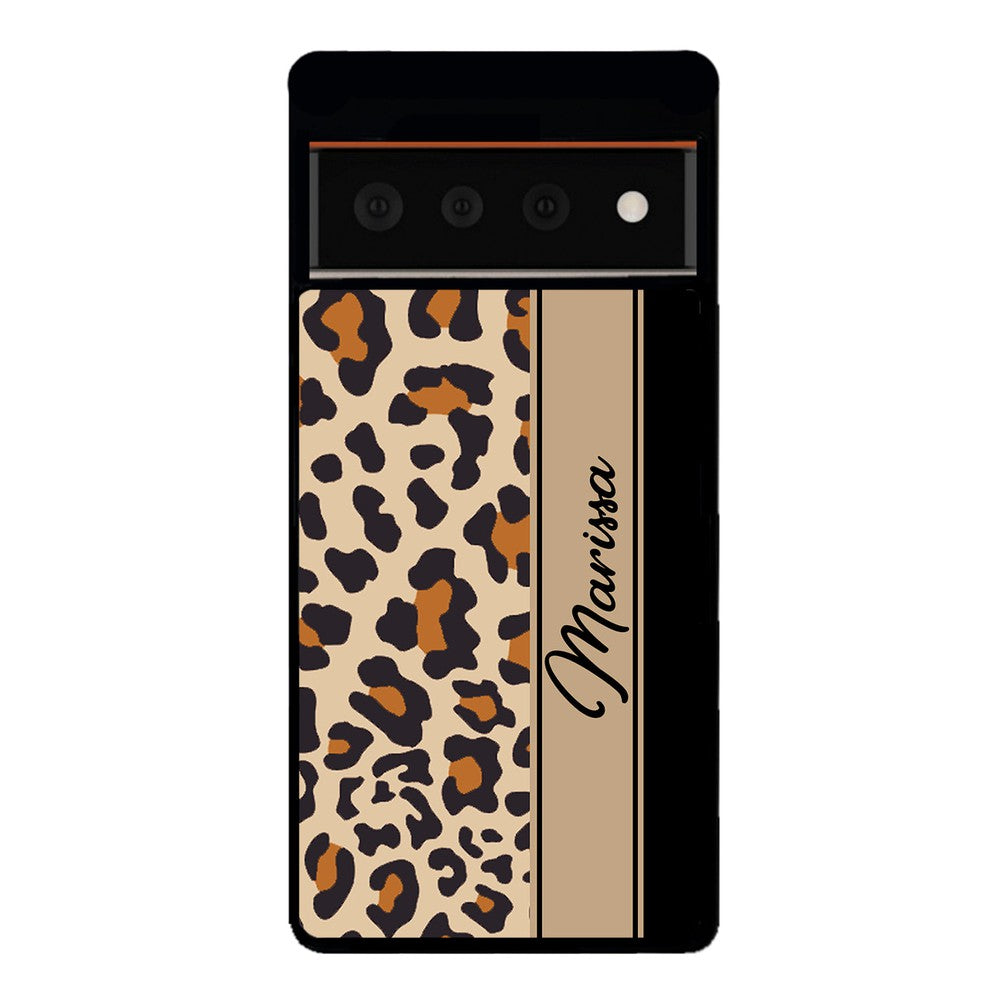 Leopard Skin Brown and Black Personalized Google Phone Case