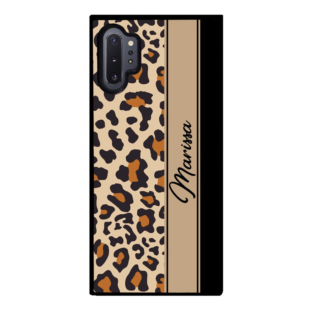 Leopard Skin Brown and Black Personalized Samsung Phone Case