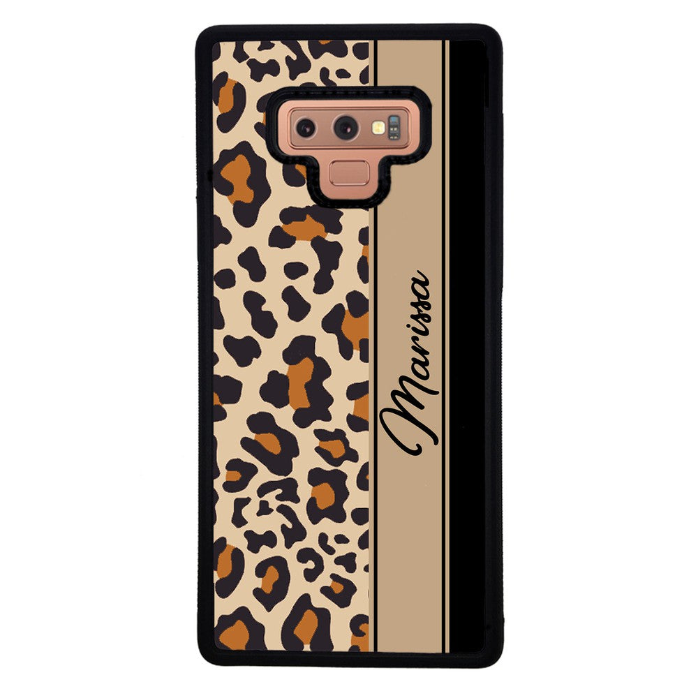 Leopard Skin Brown and Black Personalized Samsung Phone Case