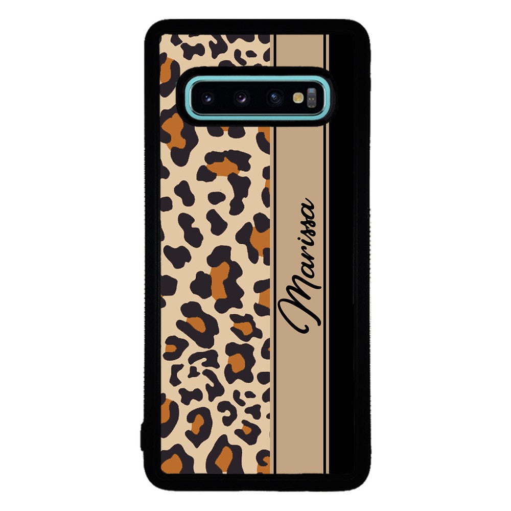 Leopard Skin Brown and Black Personalized Samsung Phone Case