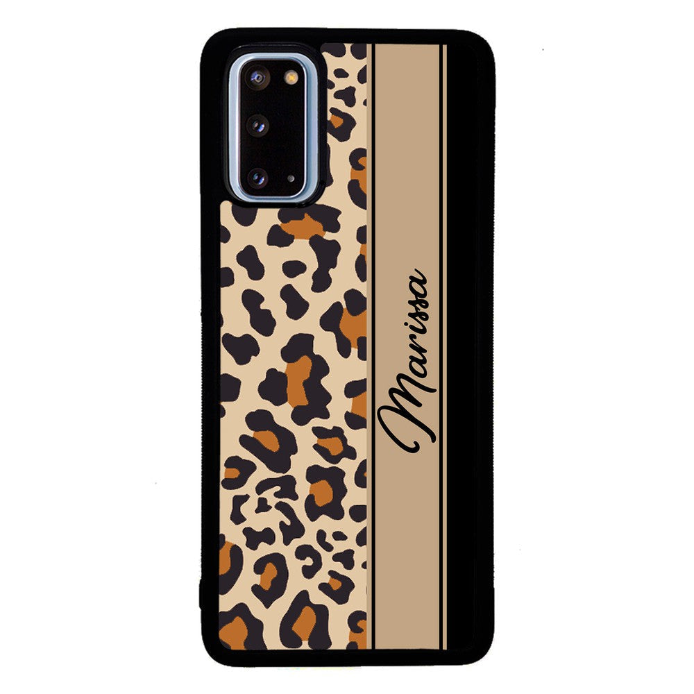 Leopard Skin Brown and Black Personalized Samsung Phone Case