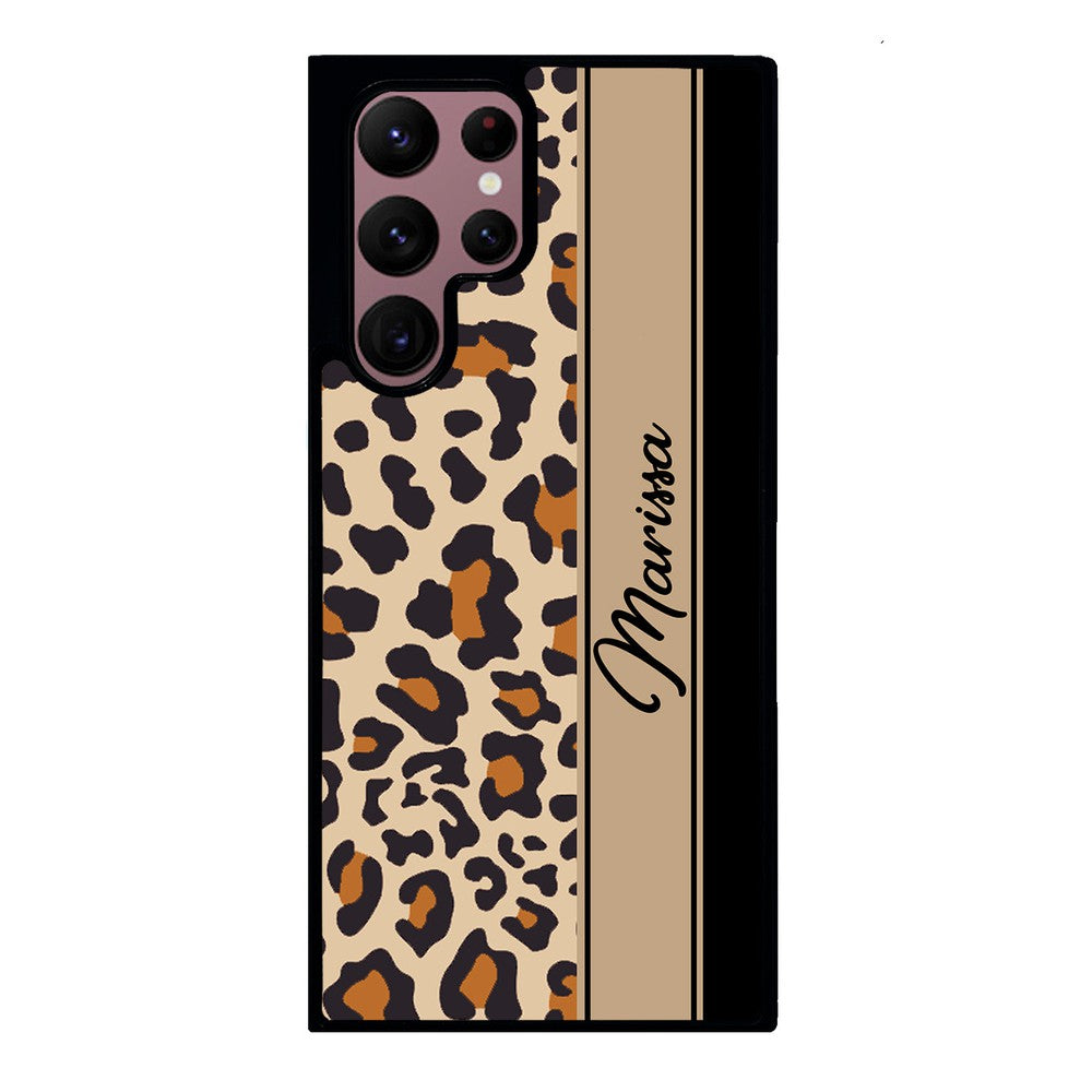 Leopard Skin Brown and Black Personalized Samsung Phone Case