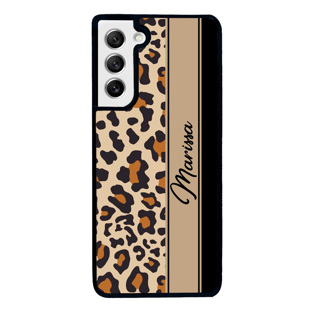 Leopard Skin Brown and Black Personalized Samsung Phone Case