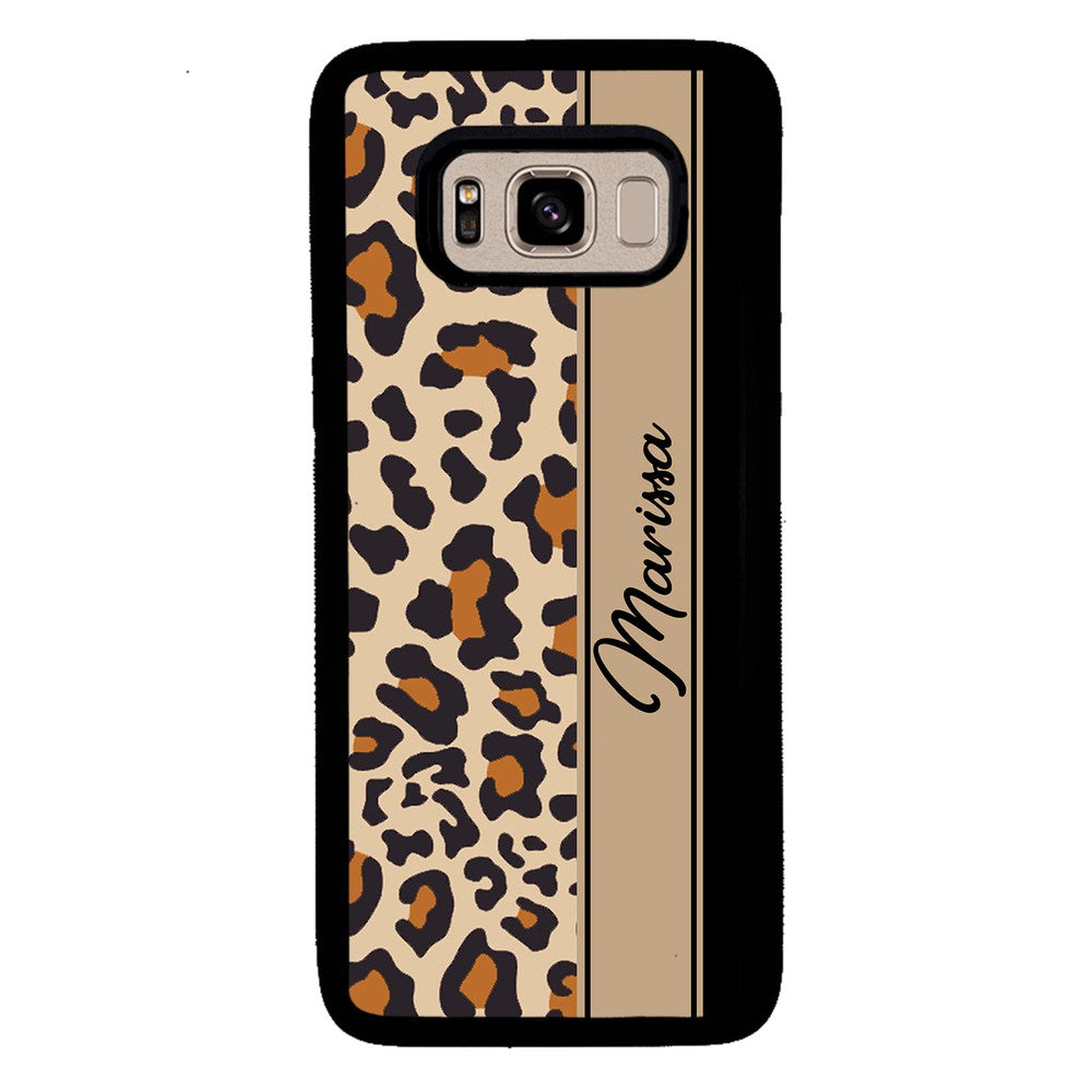 Leopard Skin Brown and Black Personalized Samsung Phone Case