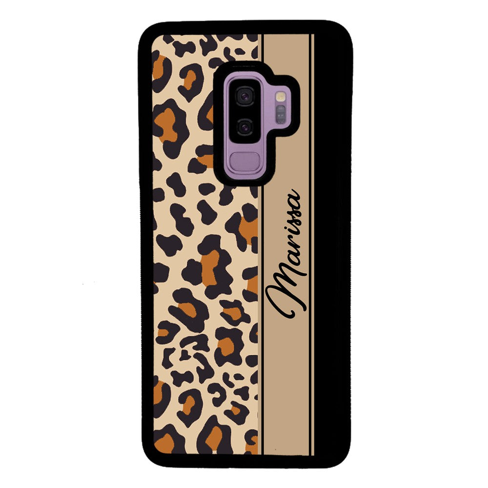 Leopard Skin Brown and Black Personalized Samsung Phone Case
