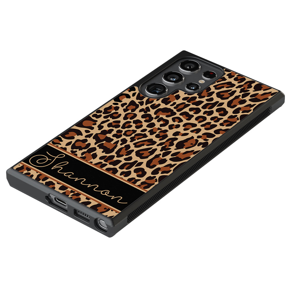 Brown Leopard Skin Personalized Samsung Phone Case