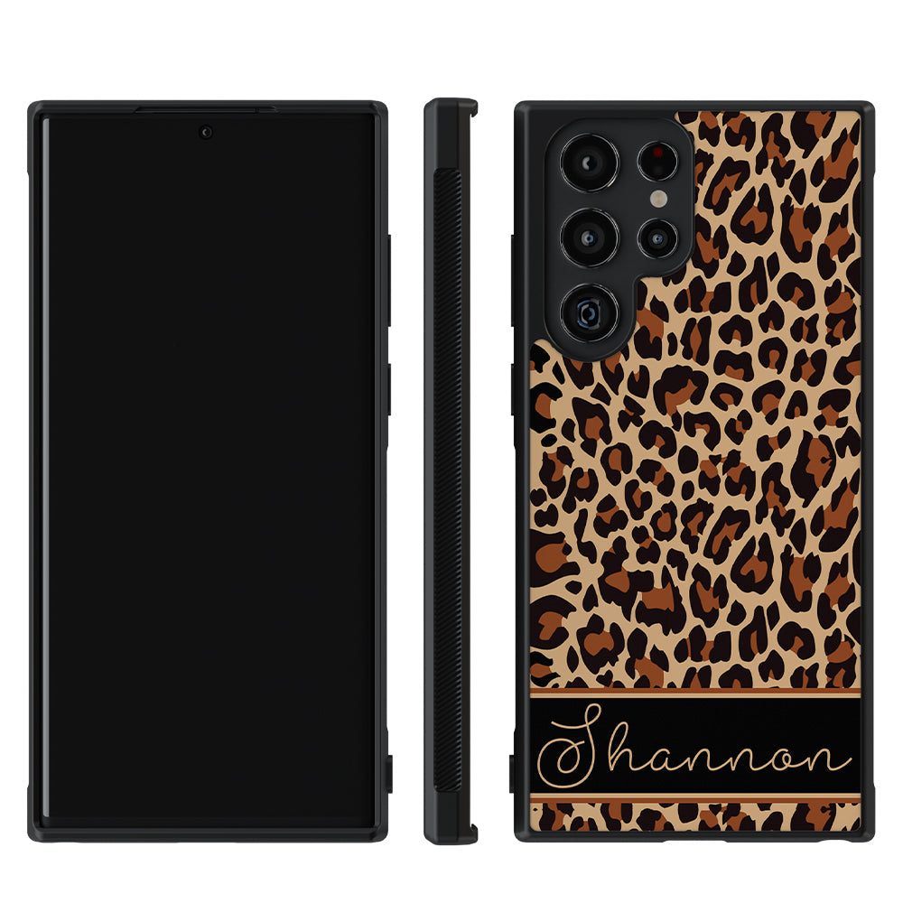 Brown Leopard Skin Personalized Samsung Phone Case