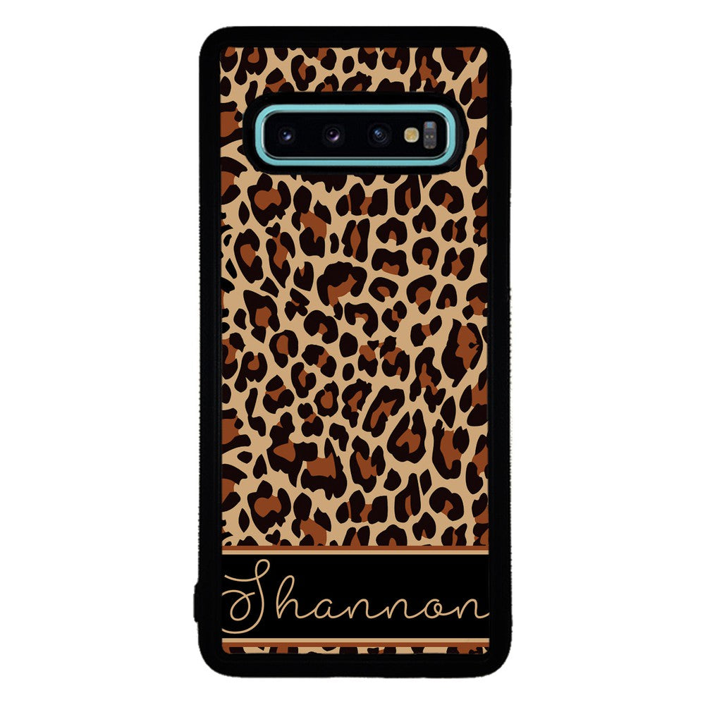 Brown Leopard Skin Personalized Samsung Phone Case