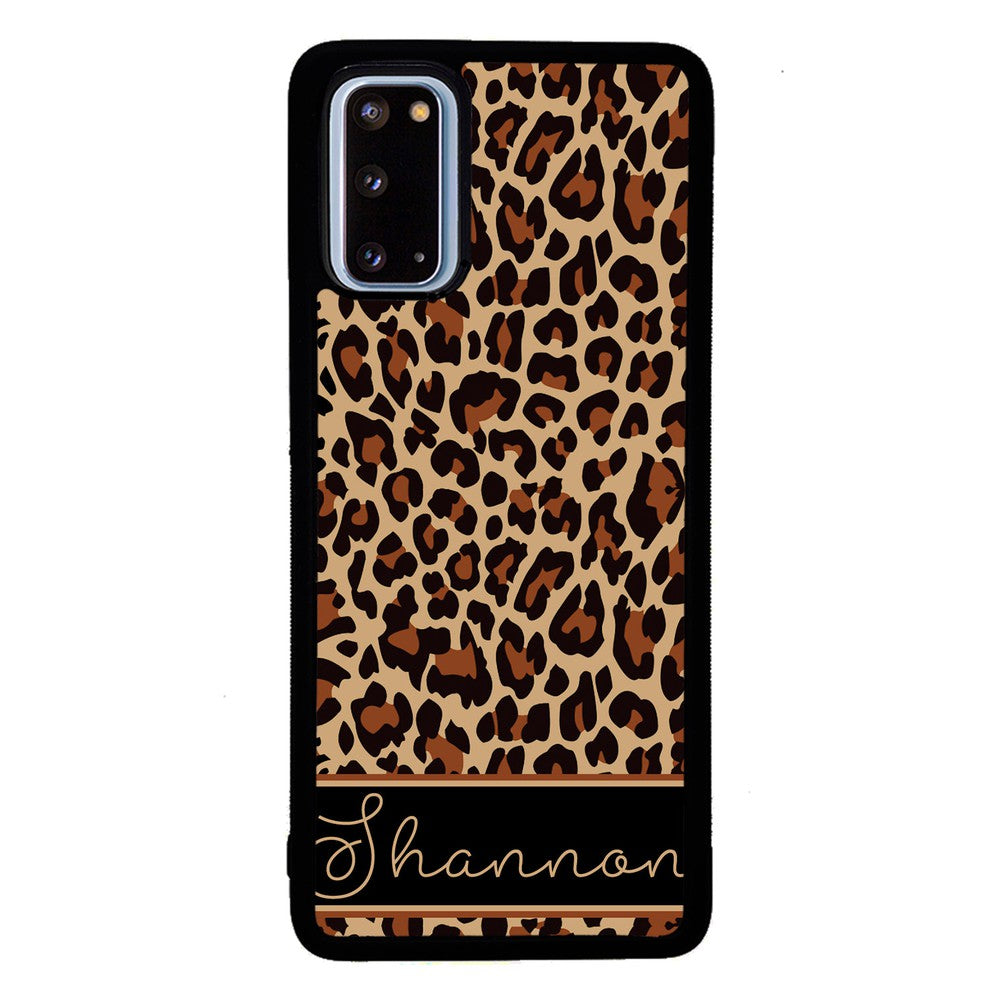 Brown Leopard Skin Personalized Samsung Phone Case
