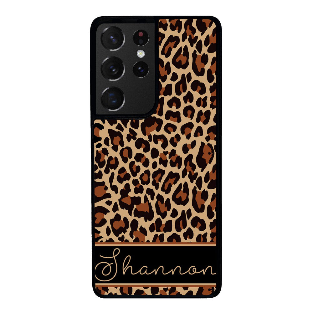 Brown Leopard Skin Personalized Samsung Phone Case