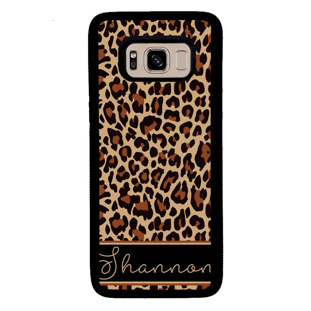 Brown Leopard Skin Personalized Samsung Phone Case