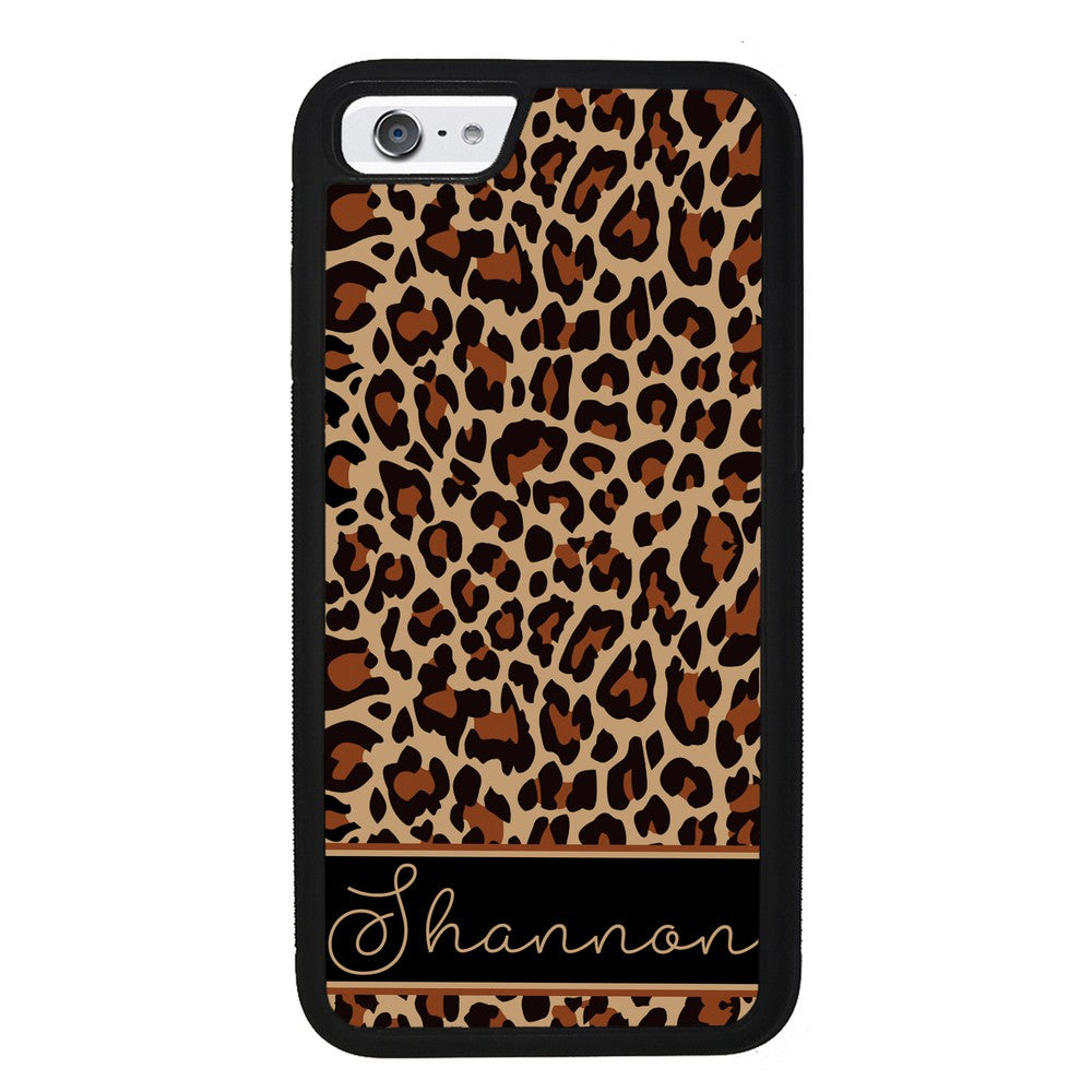 Brown Leopard Skin Personalized Apple iPhone Case