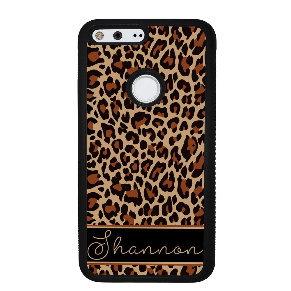 Brown Leopard Skin Personalized Google Phone Case