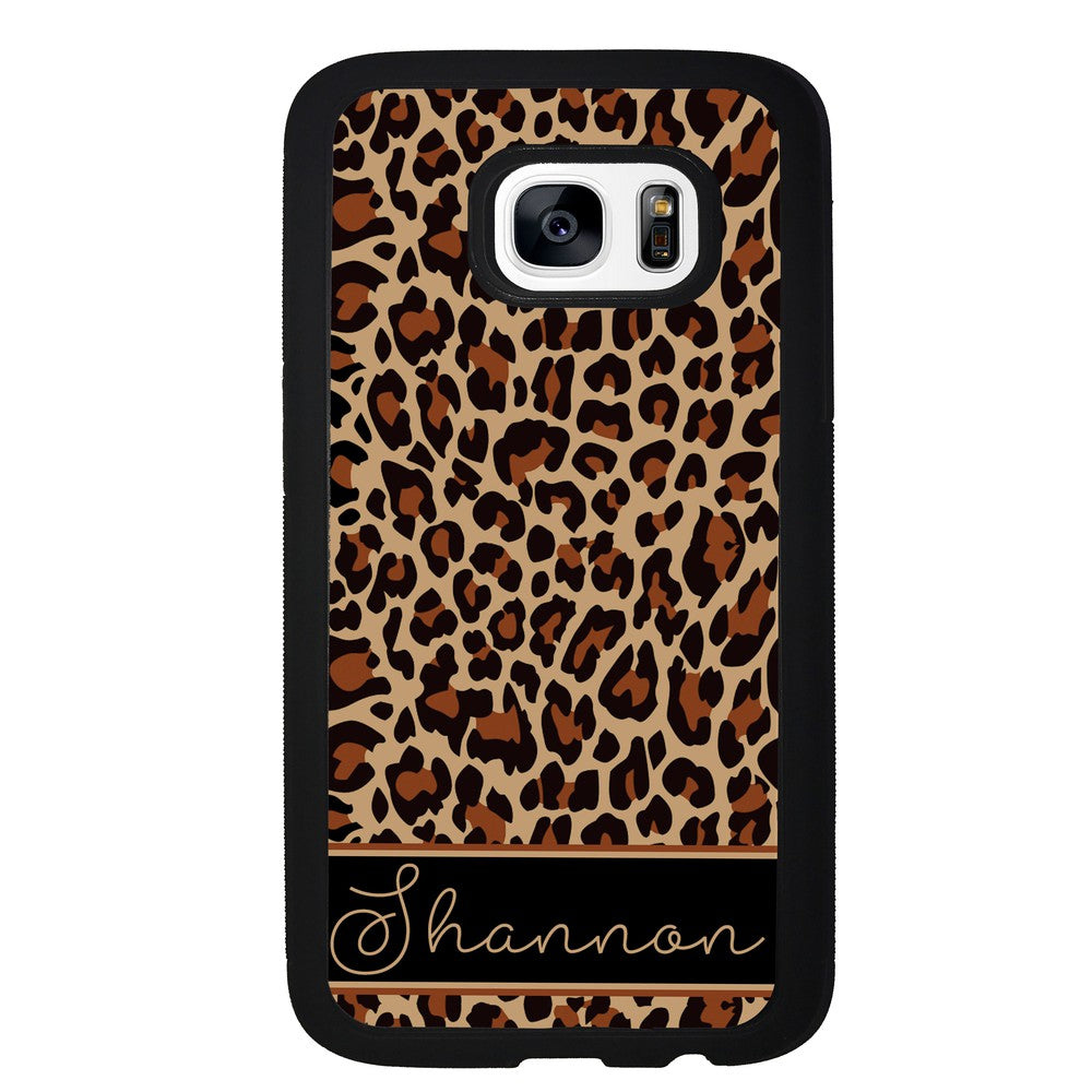 Brown Leopard Skin Personalized Samsung Phone Case