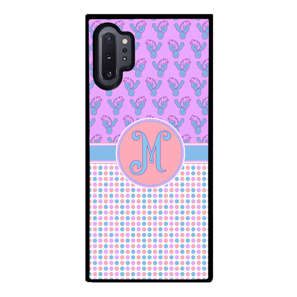 Cactus Cats Polka Dots Initial Samsung Phone Case