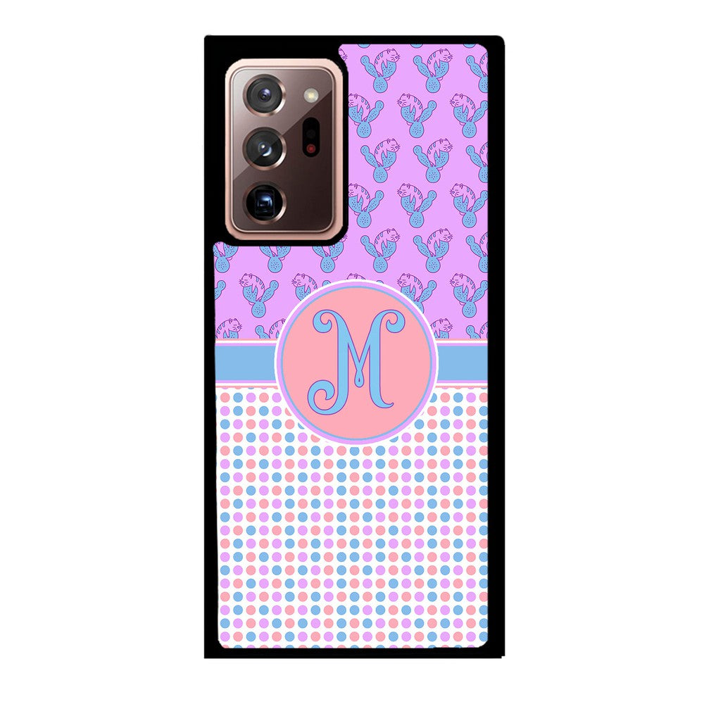 Cactus Cats Polka Dots Initial Samsung Phone Case