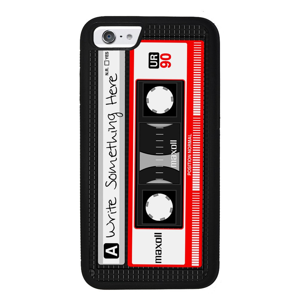 Cassette Tape Black and Red Personalized Apple iPhone Case