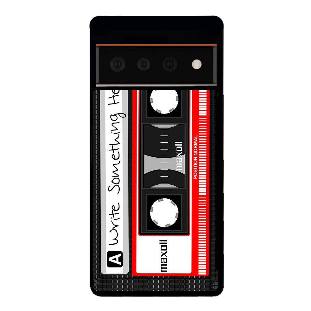 Cassette Tape Black and Red Personalized Google Phone Case