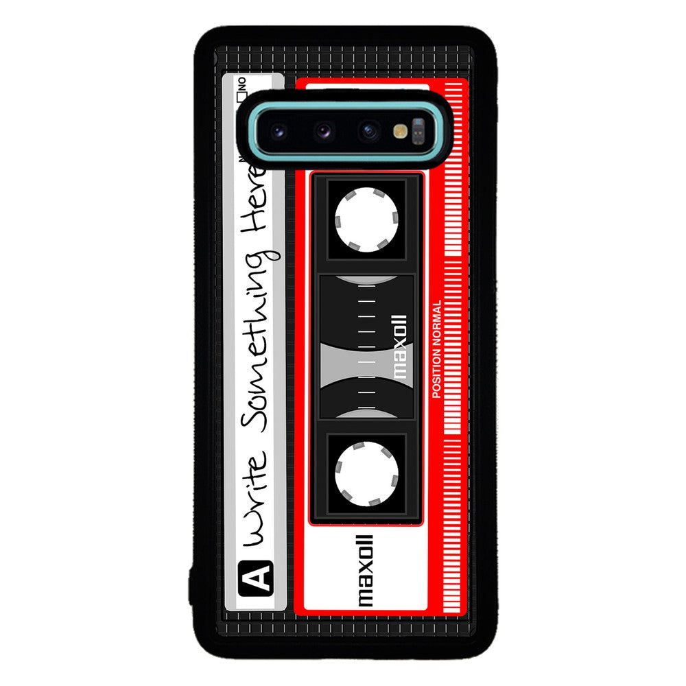 Cassette Tape Black and Red Personalized Samsung Phone Case