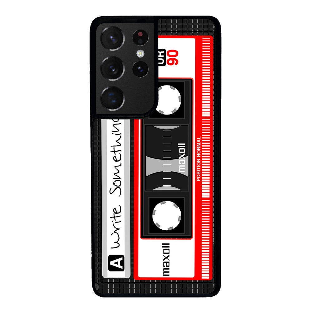 Cassette Tape Black and Red Personalized Samsung Phone Case