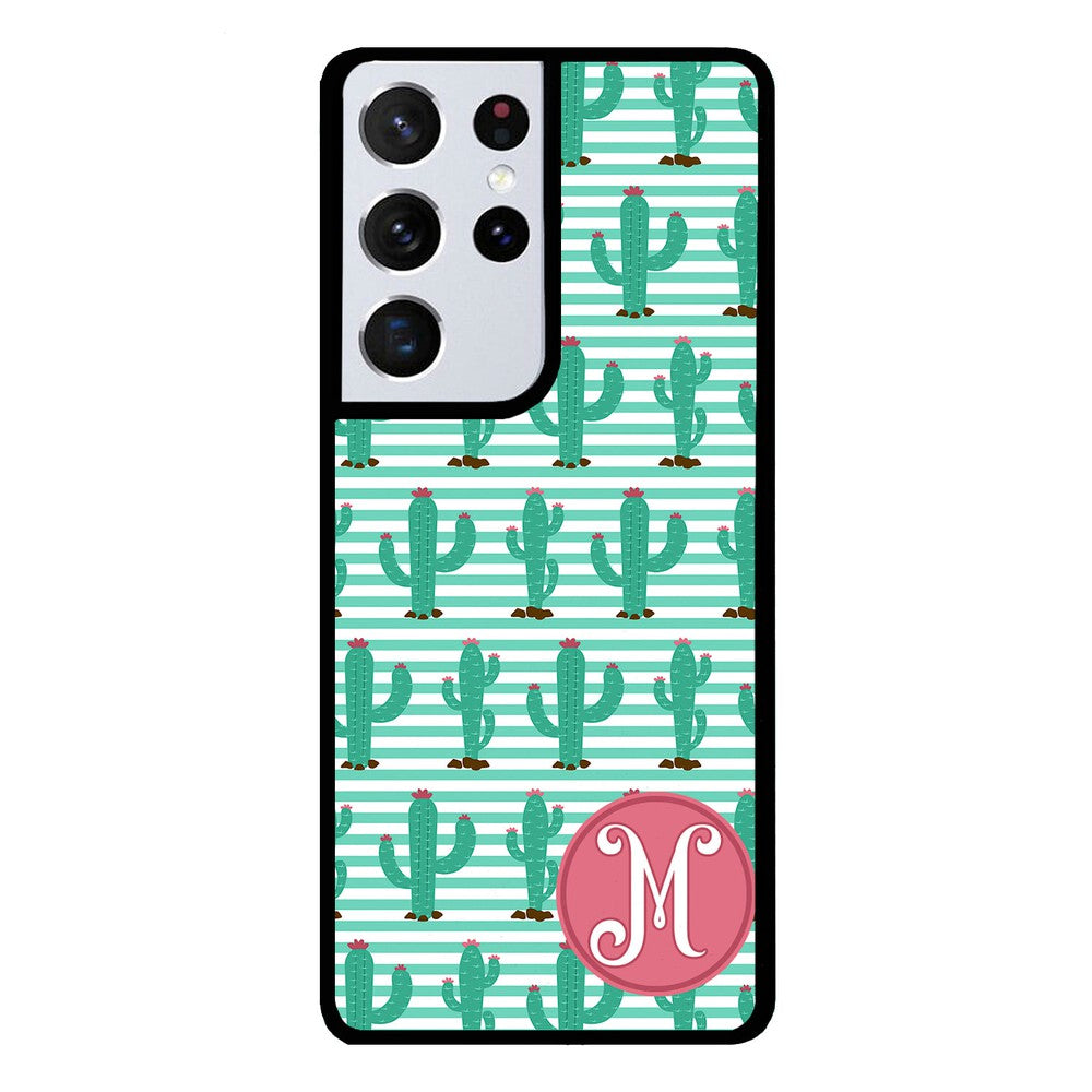 Cute Cactus Initial Samsung Phone Case