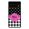Black Polka Dot Black Plaid Personalized Google Phone Case