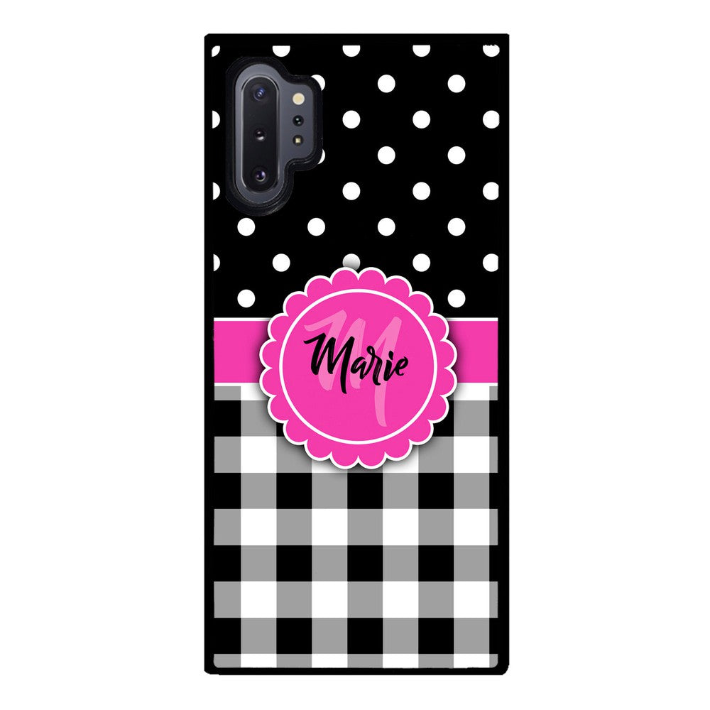 Black Polka Dot Black Plaid Personalized Samsung Phone Case