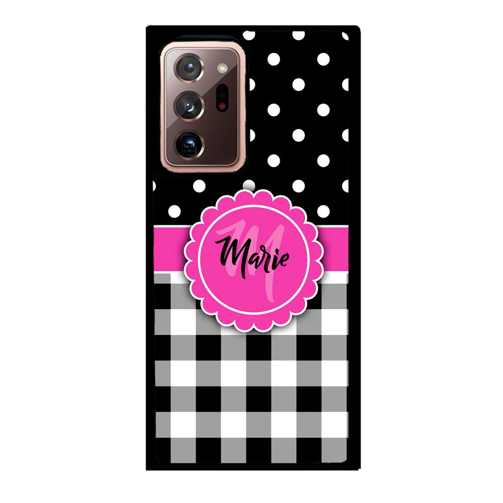 Black Polka Dot Black Plaid Personalized Samsung Phone Case