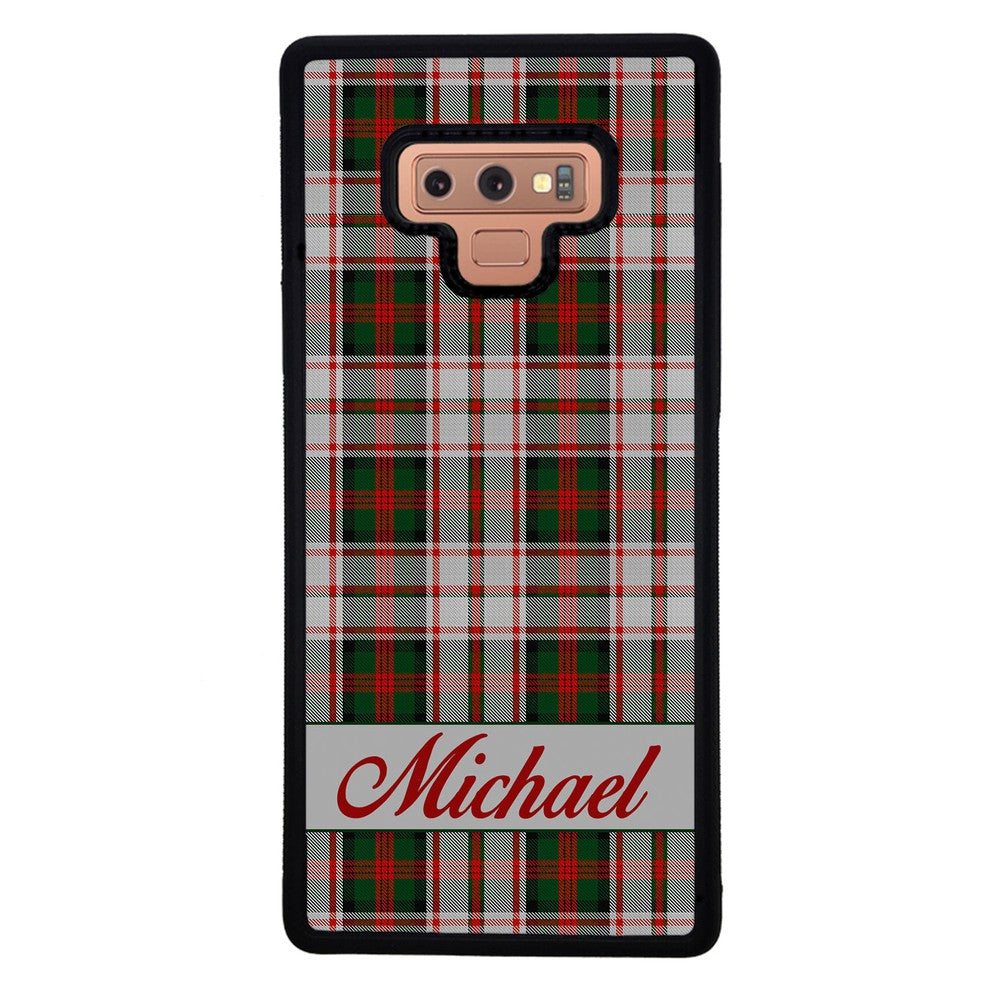 Red and Green Tartan Plaid Personalized Samsung Phone Case
