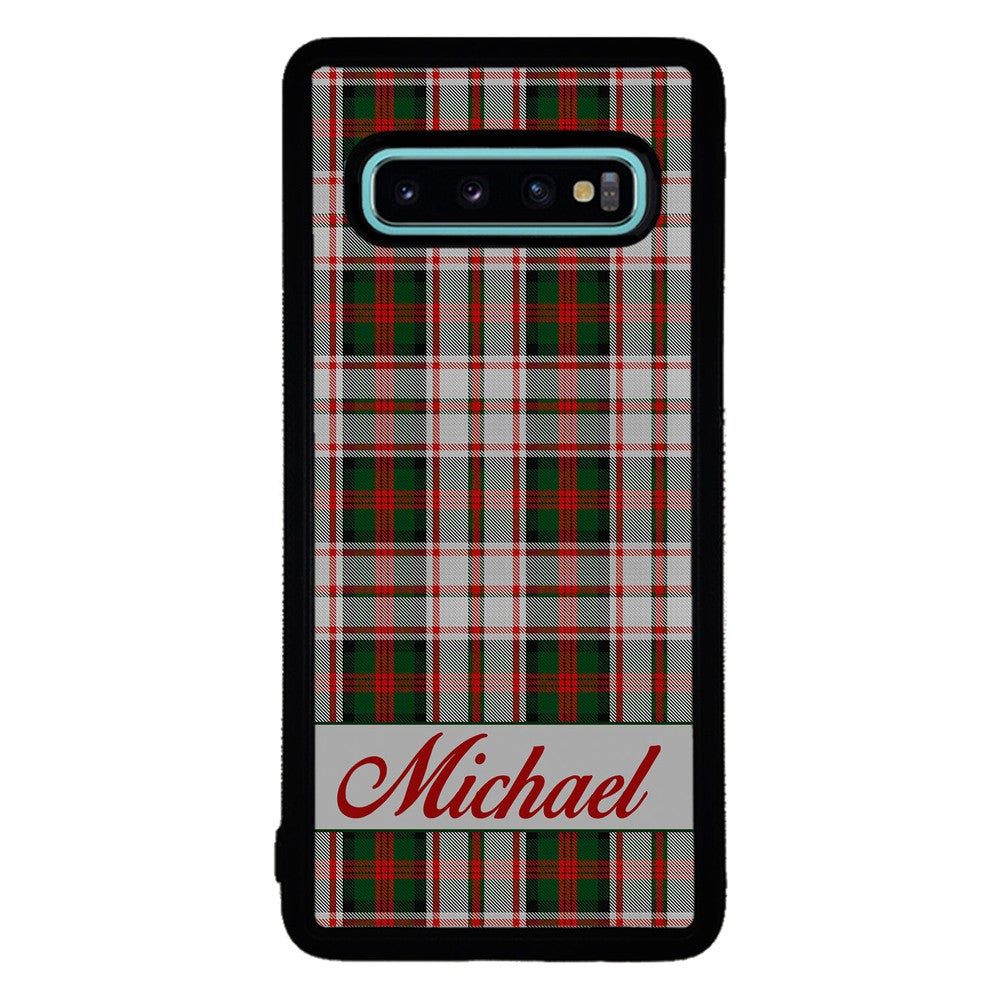Red and Green Tartan Plaid Personalized Samsung Phone Case