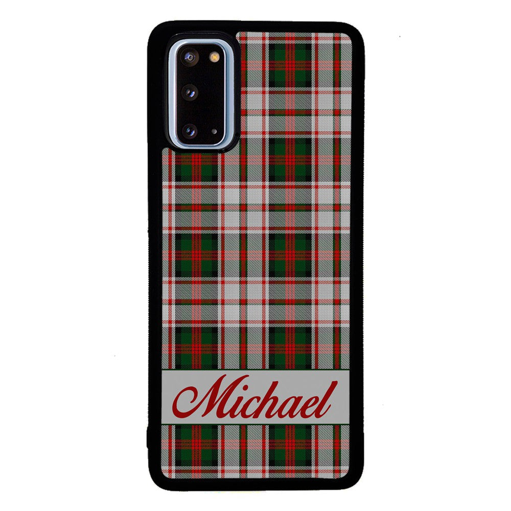 Red and Green Tartan Plaid Personalized Samsung Phone Case