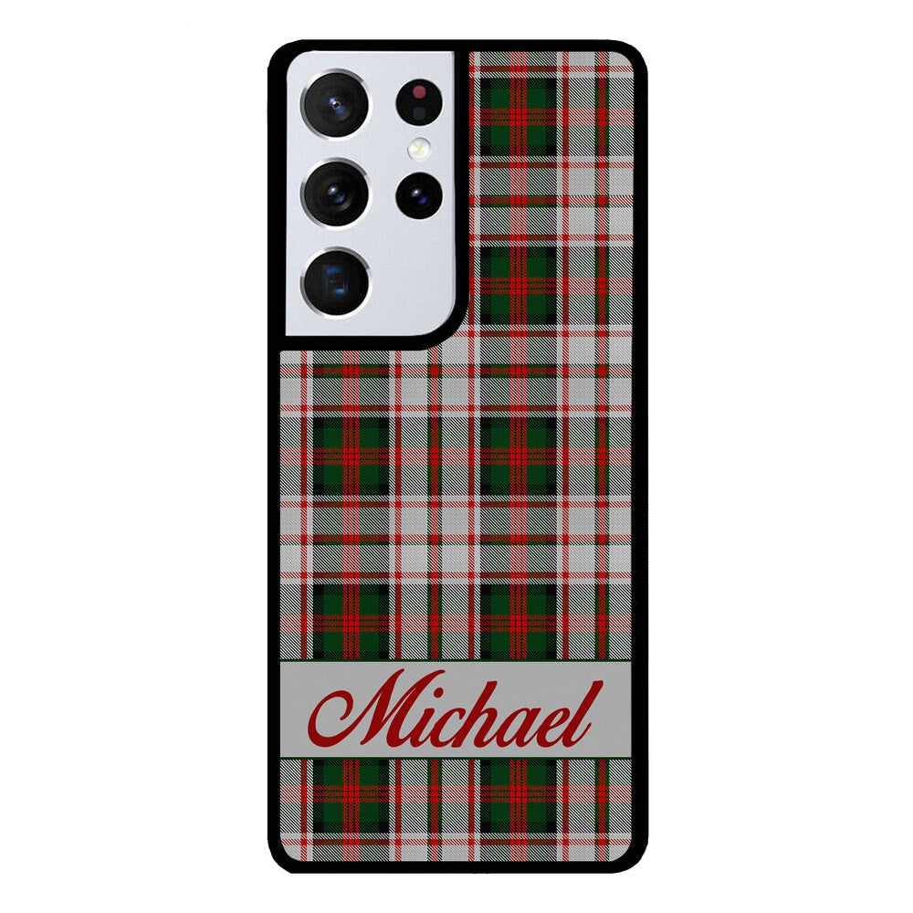 Red and Green Tartan Plaid Personalized Samsung Phone Case