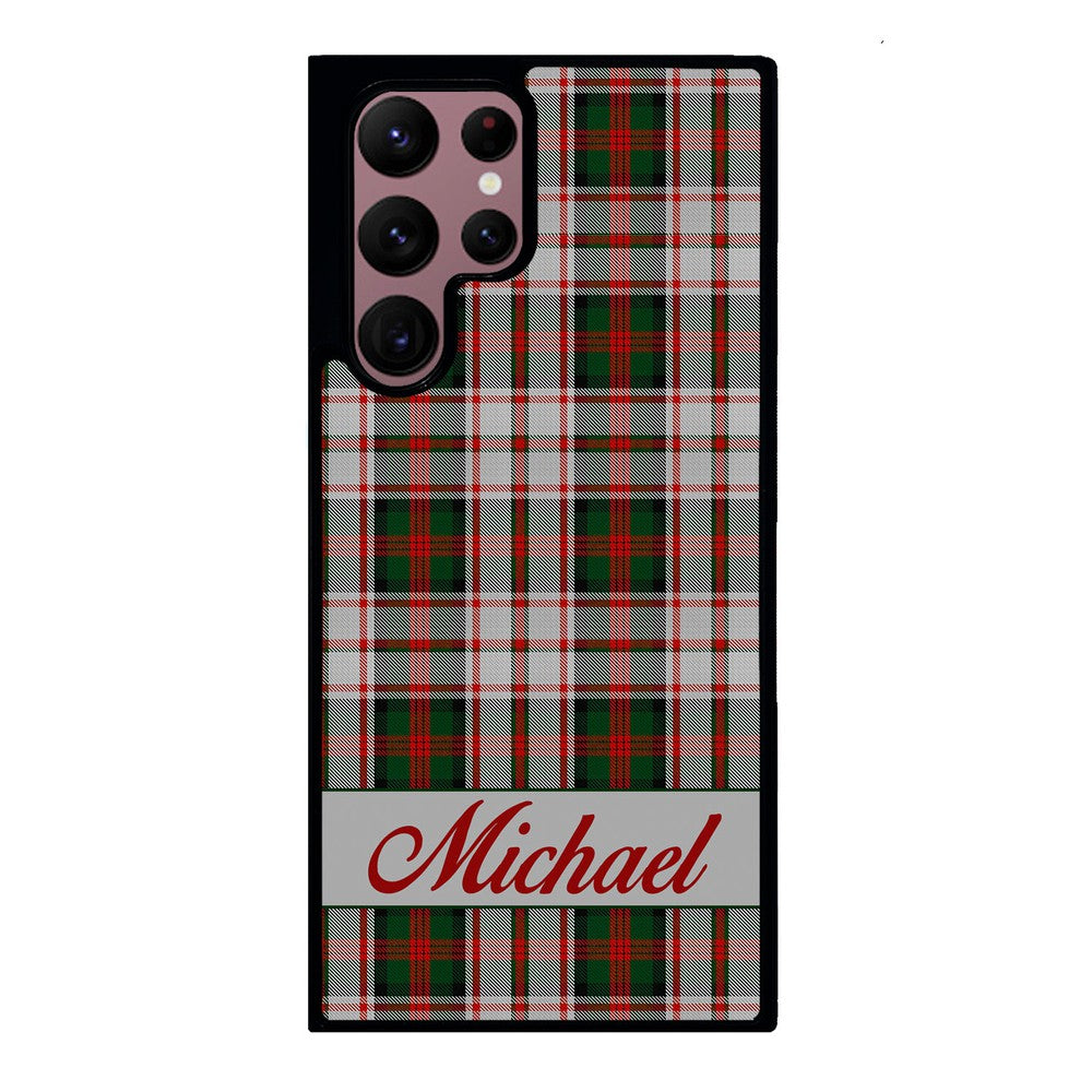 Red and Green Tartan Plaid Personalized Samsung Phone Case