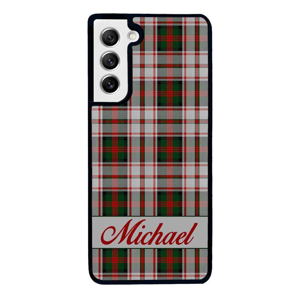 Red and Green Tartan Plaid Personalized Samsung Phone Case