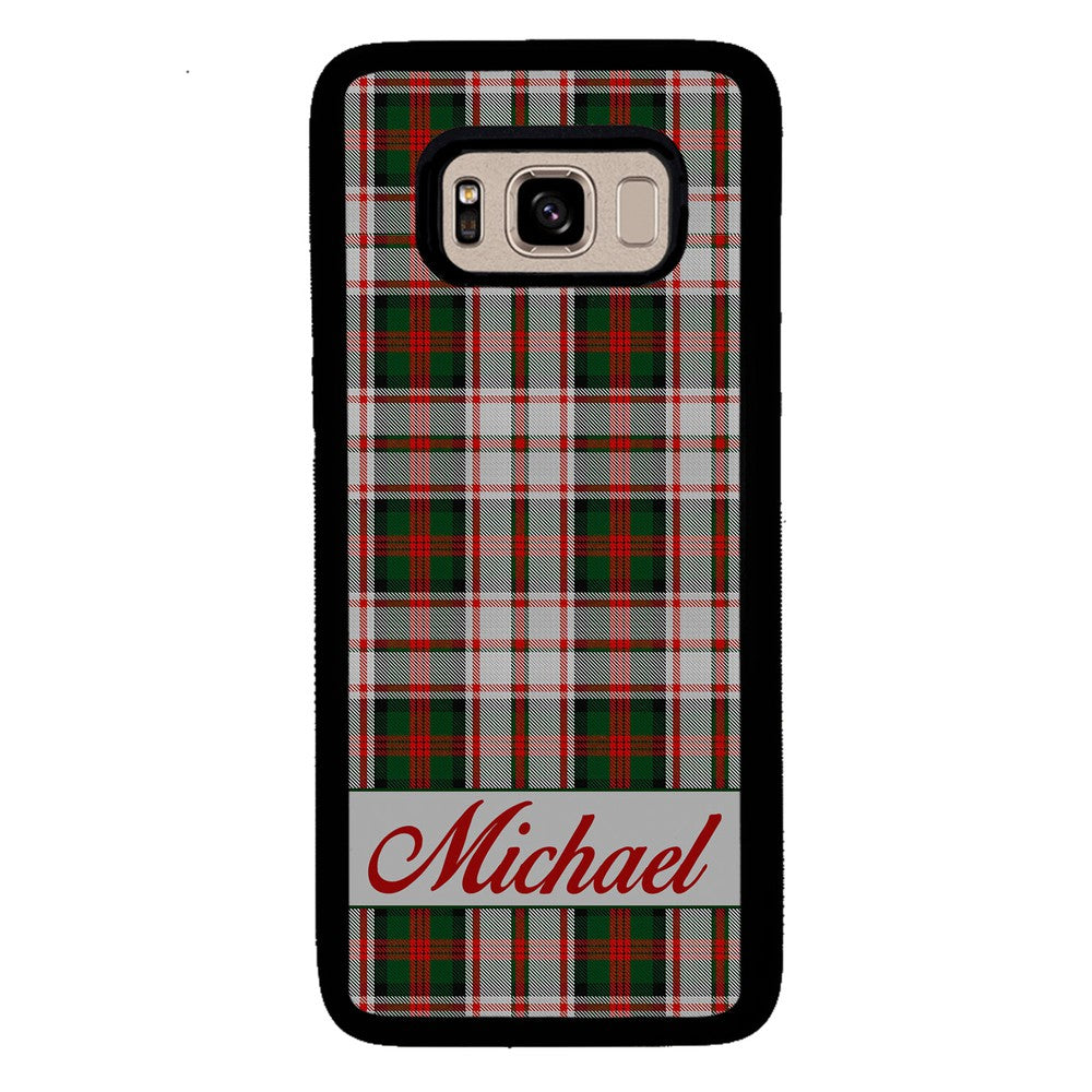 Red and Green Tartan Plaid Personalized Samsung Phone Case
