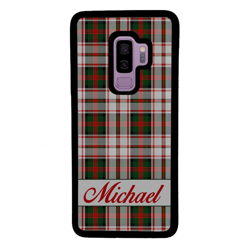 Red and Green Tartan Plaid Personalized Samsung Phone Case