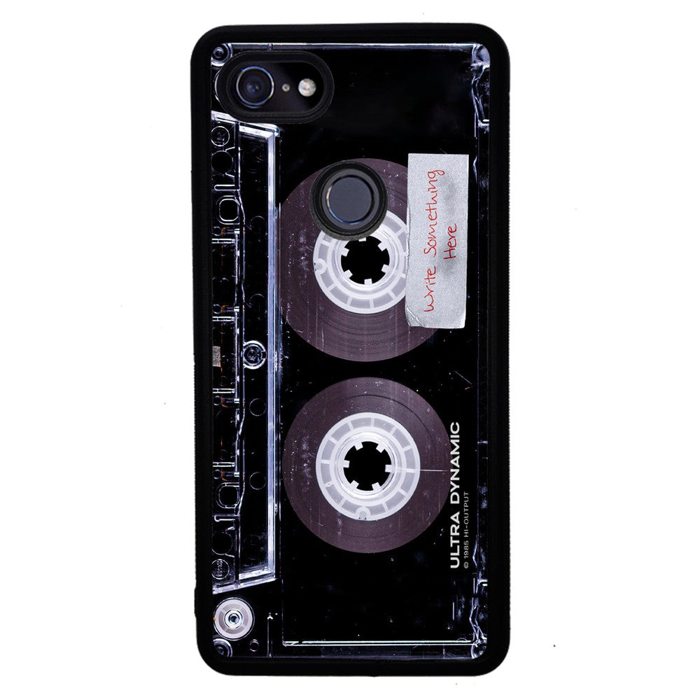 Clear Black Retro Cassette Tape Personalized Google Phone Case