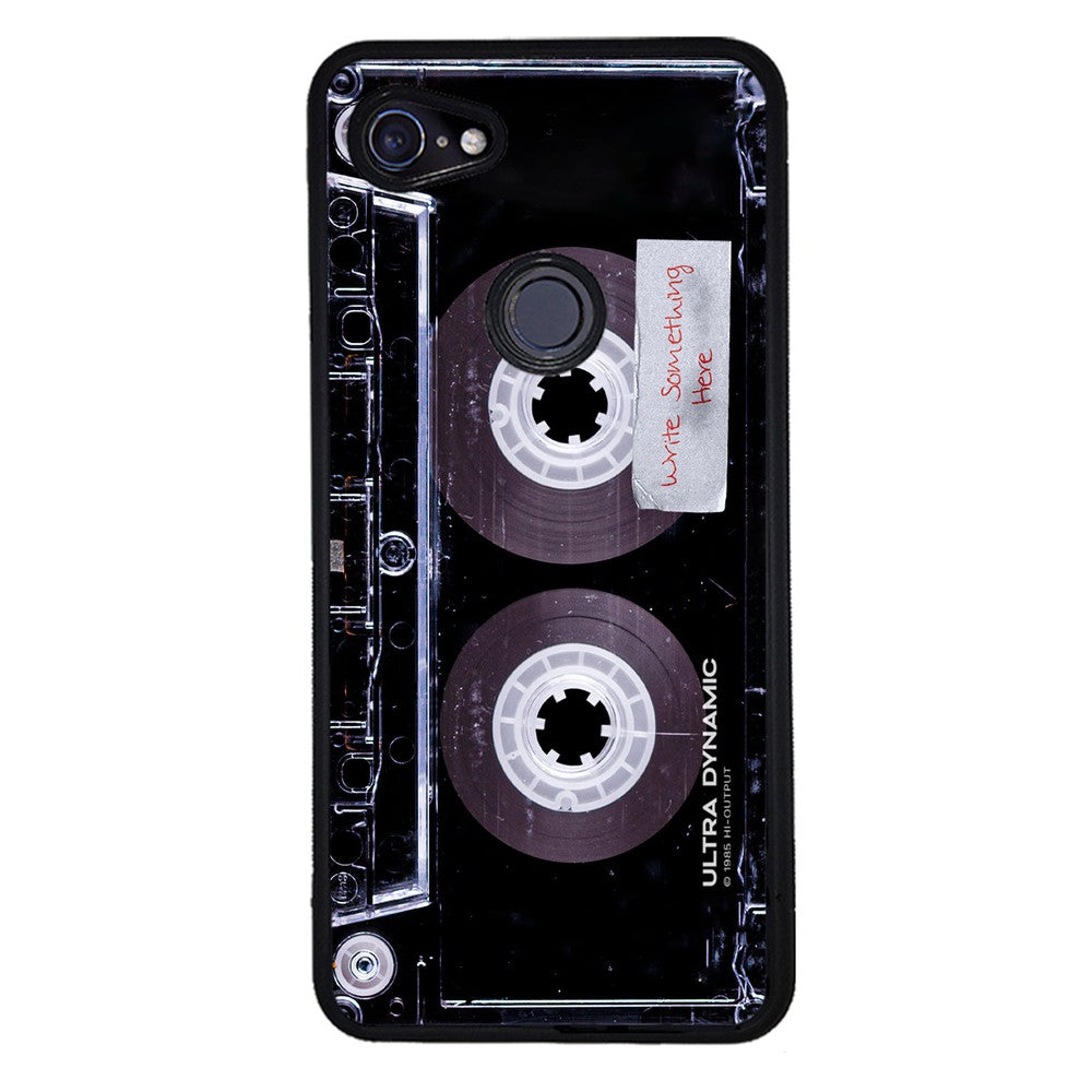 Clear Black Retro Cassette Tape Personalized Google Phone Case