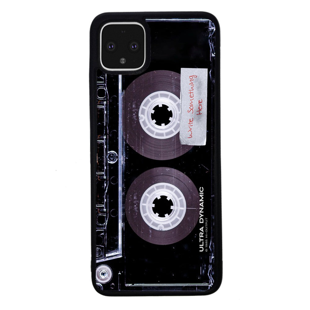 Clear Black Retro Cassette Tape Personalized Google Phone Case