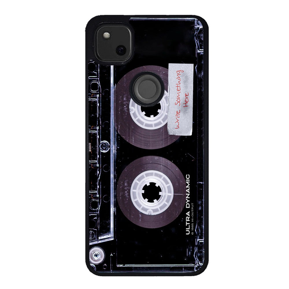 Clear Black Retro Cassette Tape Personalized Google Phone Case