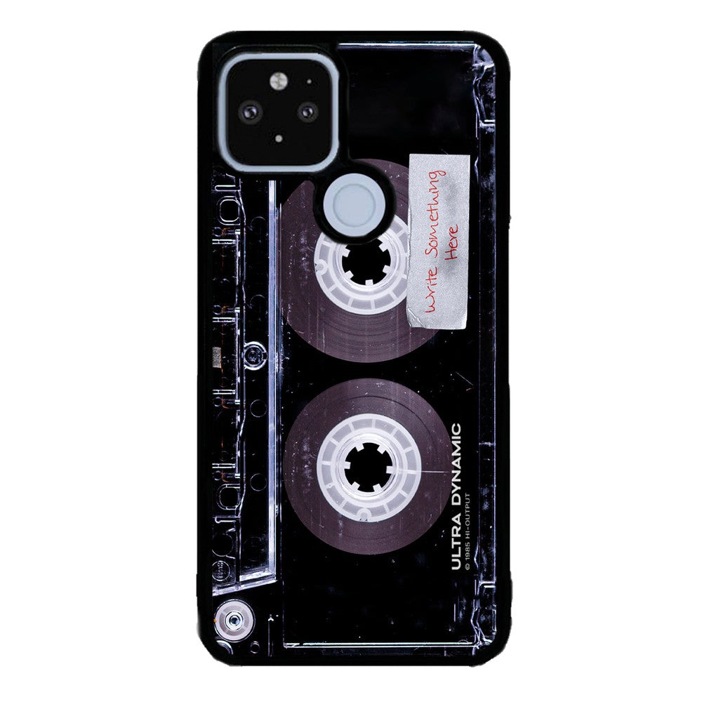 Clear Black Retro Cassette Tape Personalized Google Phone Case