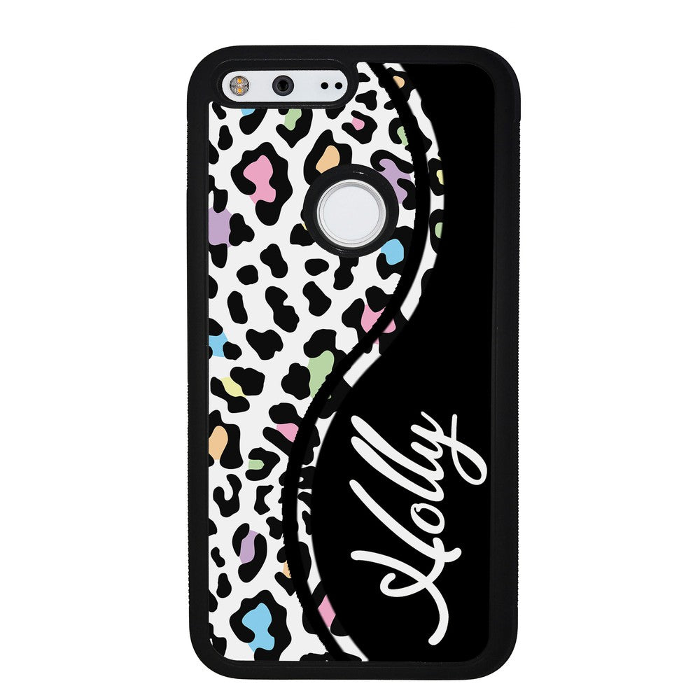 Colorful Cheetah Curvy Personalized Google Phone Case