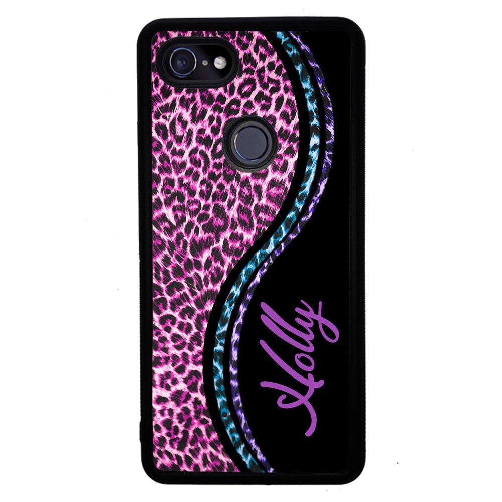 Colorful Leopard Curvy Personalized Google Phone Case