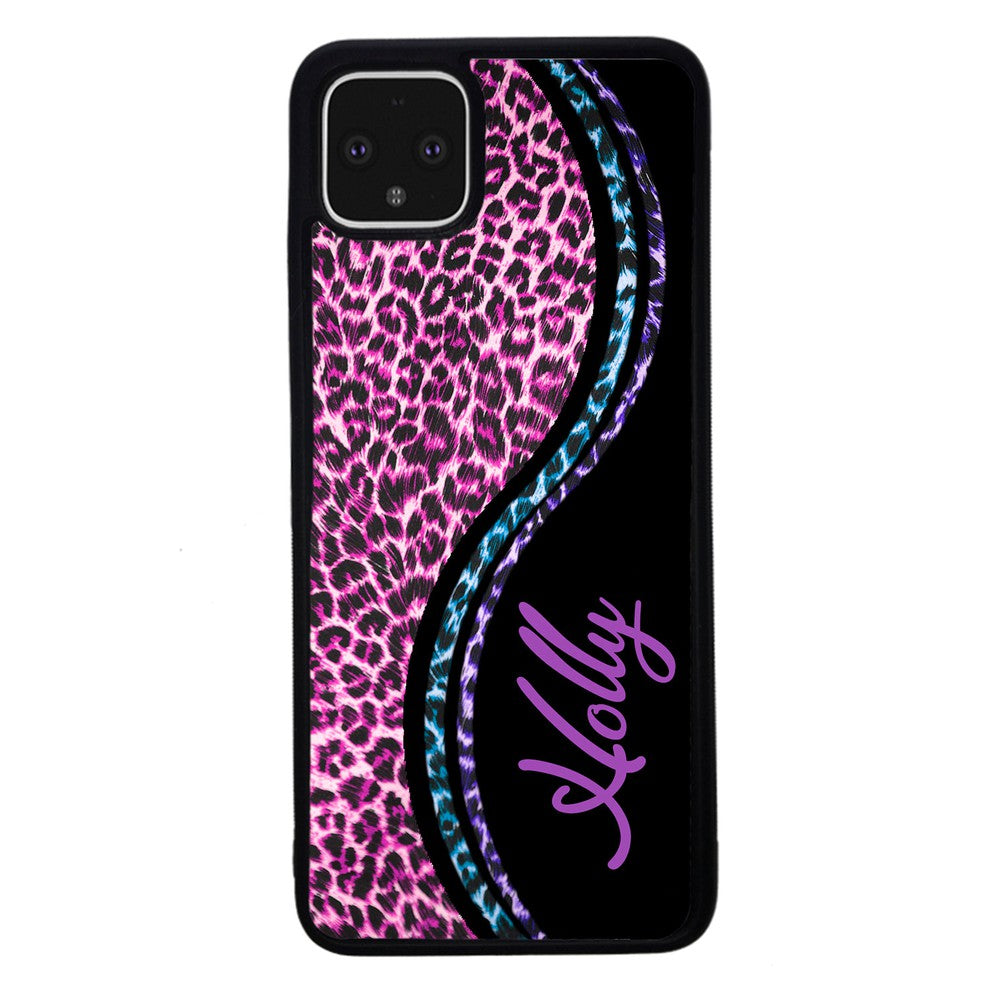 Colorful Leopard Curvy Personalized Google Phone Case