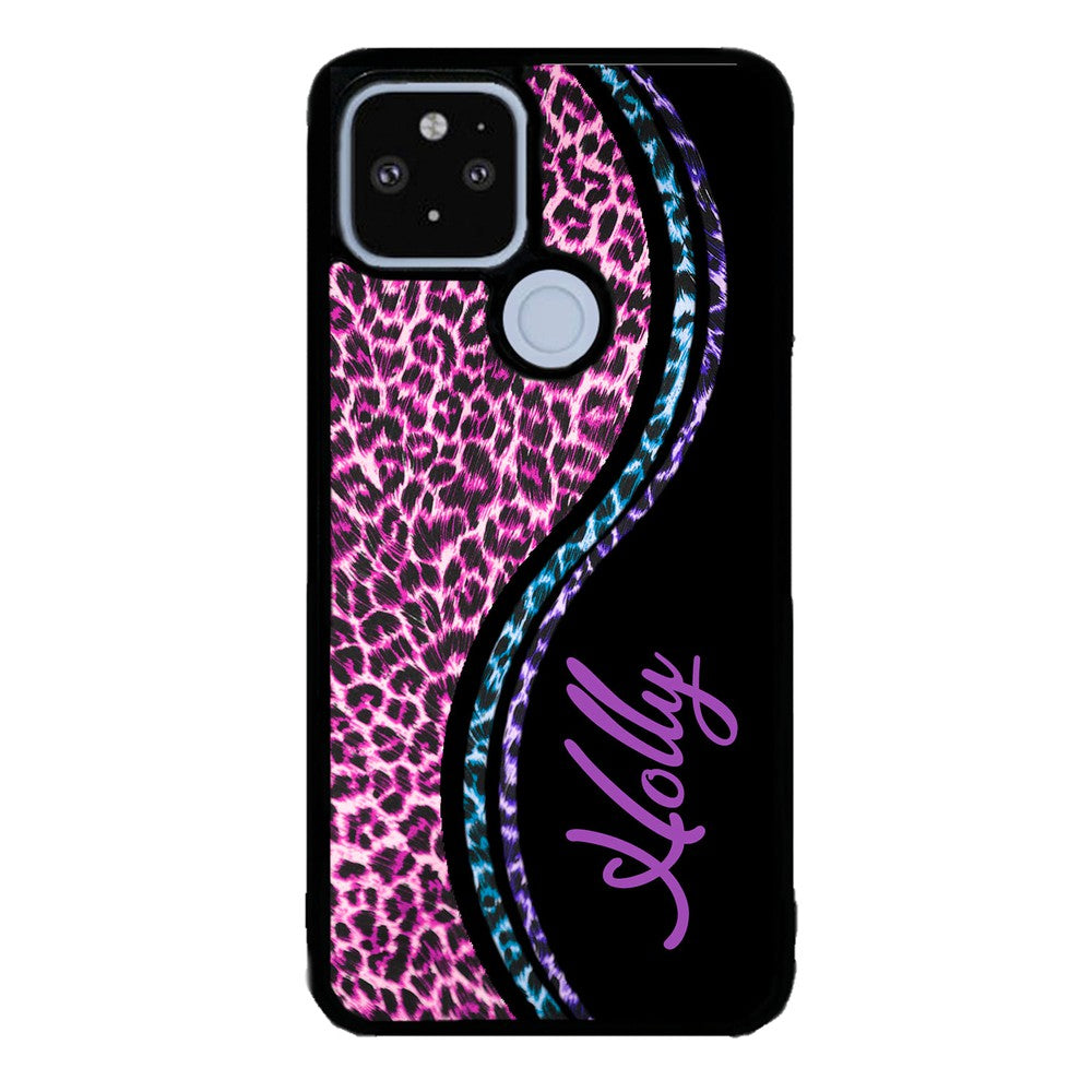 Colorful Leopard Curvy Personalized Google Phone Case